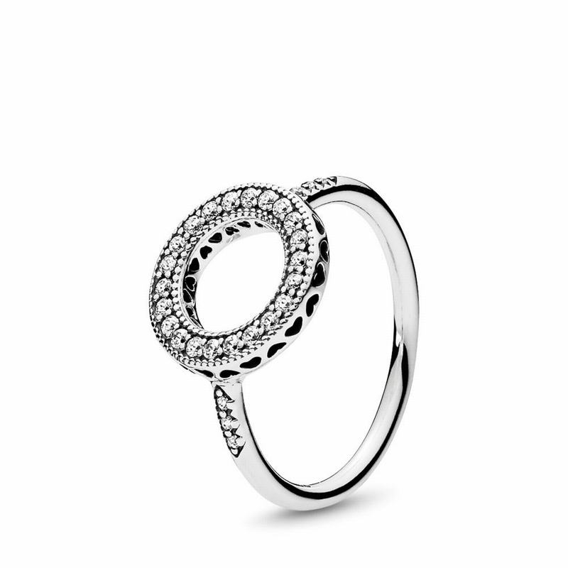 Pandora Australia Hearts Halo Promise Ring - Sterling Silver | FALXDH583